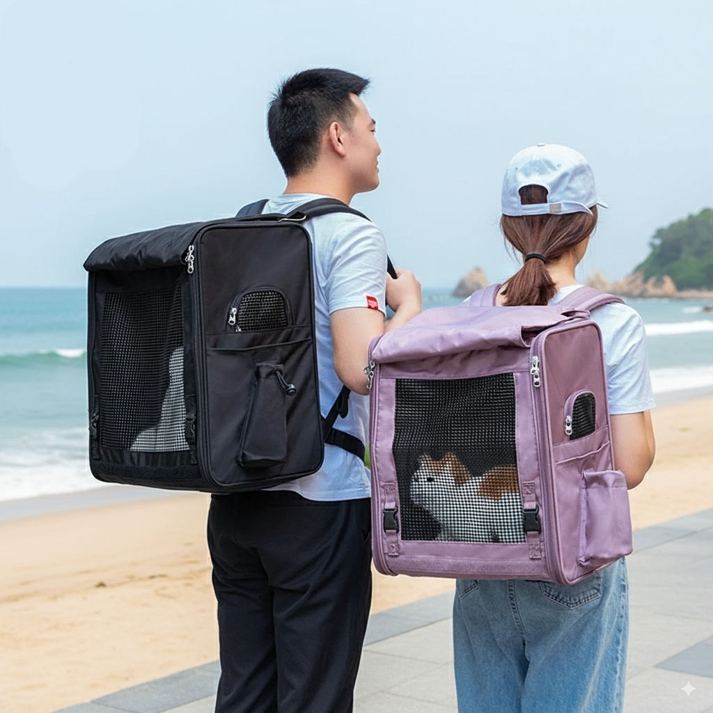 High quality breathable nylon polyester fabric pet carrier bag