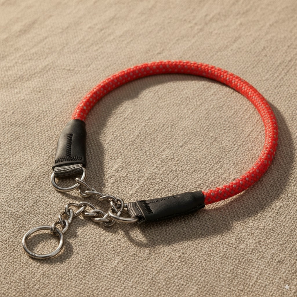 Large Dog Training Collar Reflective Nylon Stainless Steel