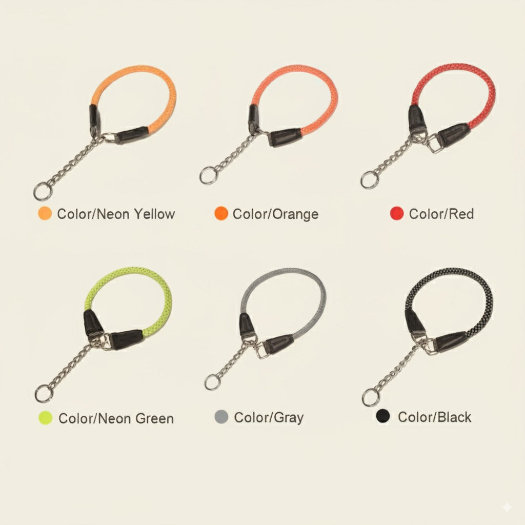 Large Dog Training Collar Reflective Nylon Stainless Steel