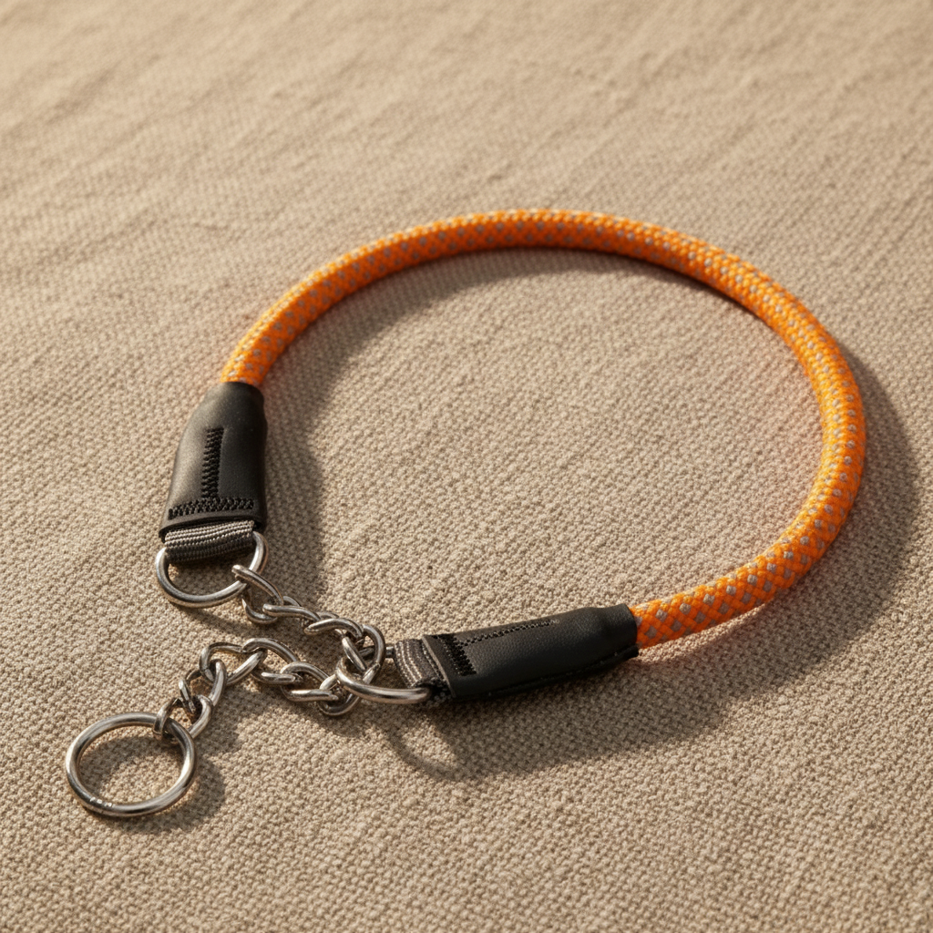 Large Dog Training Collar Reflective Nylon Stainless Steel