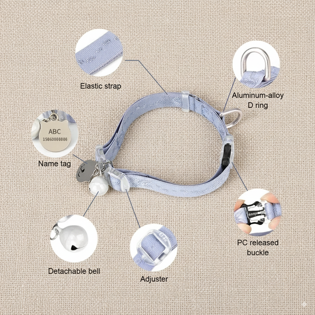 Cat Collar Elastic Strap Easy Control Soft Material