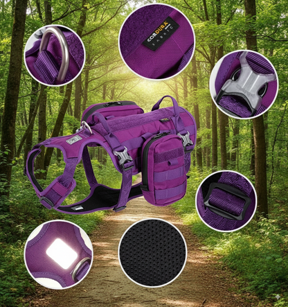 Tactical Military Dog Harness Backpack – Waterproof Nylon 66