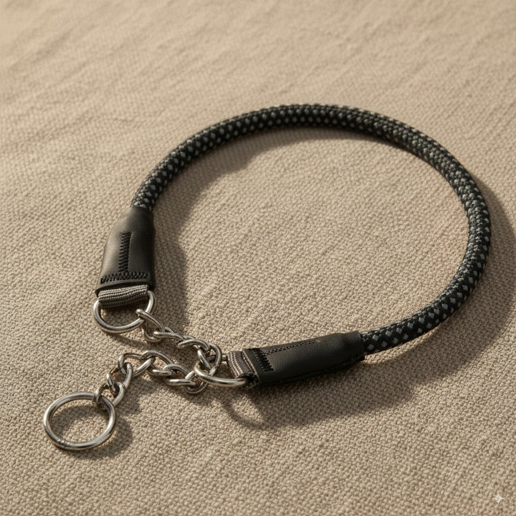 Large Dog Training Collar Reflective Nylon Stainless Steel