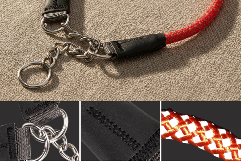 Large Dog Training Collar Reflective Nylon Stainless Steel