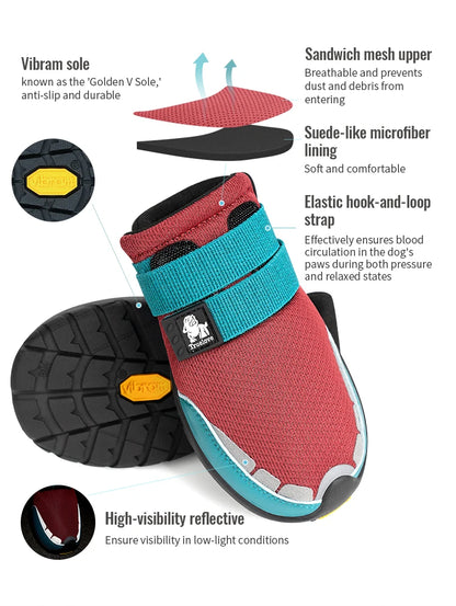 Pet Shoes Vibram Sole Reflective Durable